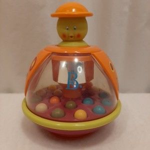 B Toys Ladybug Ball Popping Toy Push Pop Spin Poppitoppy Toddler Baby Toy